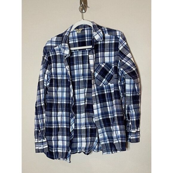 Woolrich Men’s Blue White Plaid Button Up Collar Shirt Sz XXL - Picture 1 of 9